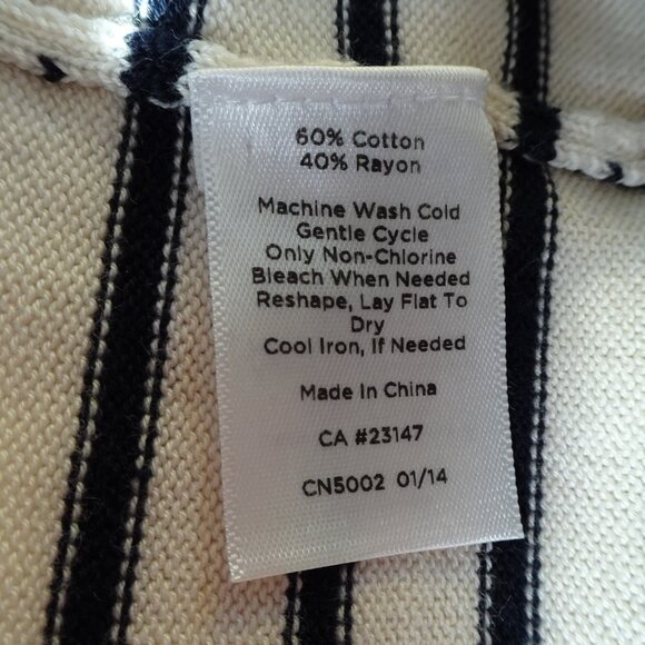 Talbots Dragonfly Cardigan Sweater Women's Plus Size 3X Black White Stripe - Picture 8 of 8